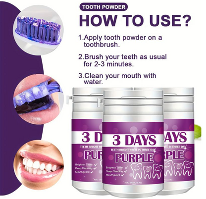 Purple Tooth Cleaning Powder