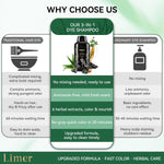 Limer 3-in-1 Instant Coffee Hair Dye Shampoo – 10-Minute Grey Coverage