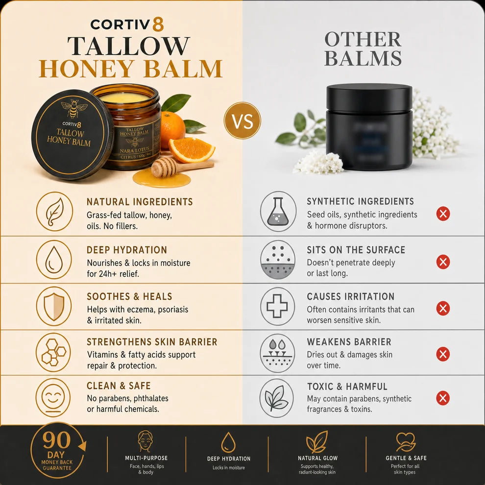 Cortiv8 Boosted Grass-Fed Tallow Honey Balm